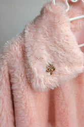 Pink fur cape